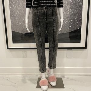 Adam Lippes Acid Washed Straight Leg Cropped Jeans